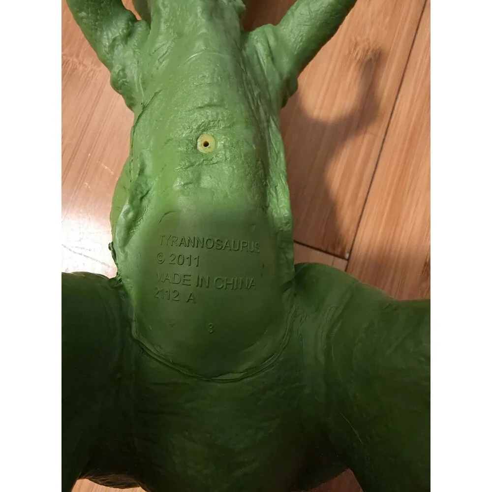 Toys R Us Tyrannosaurus Rex Dinosaur Figure Toy Green Plastic 21” Soft Rubber